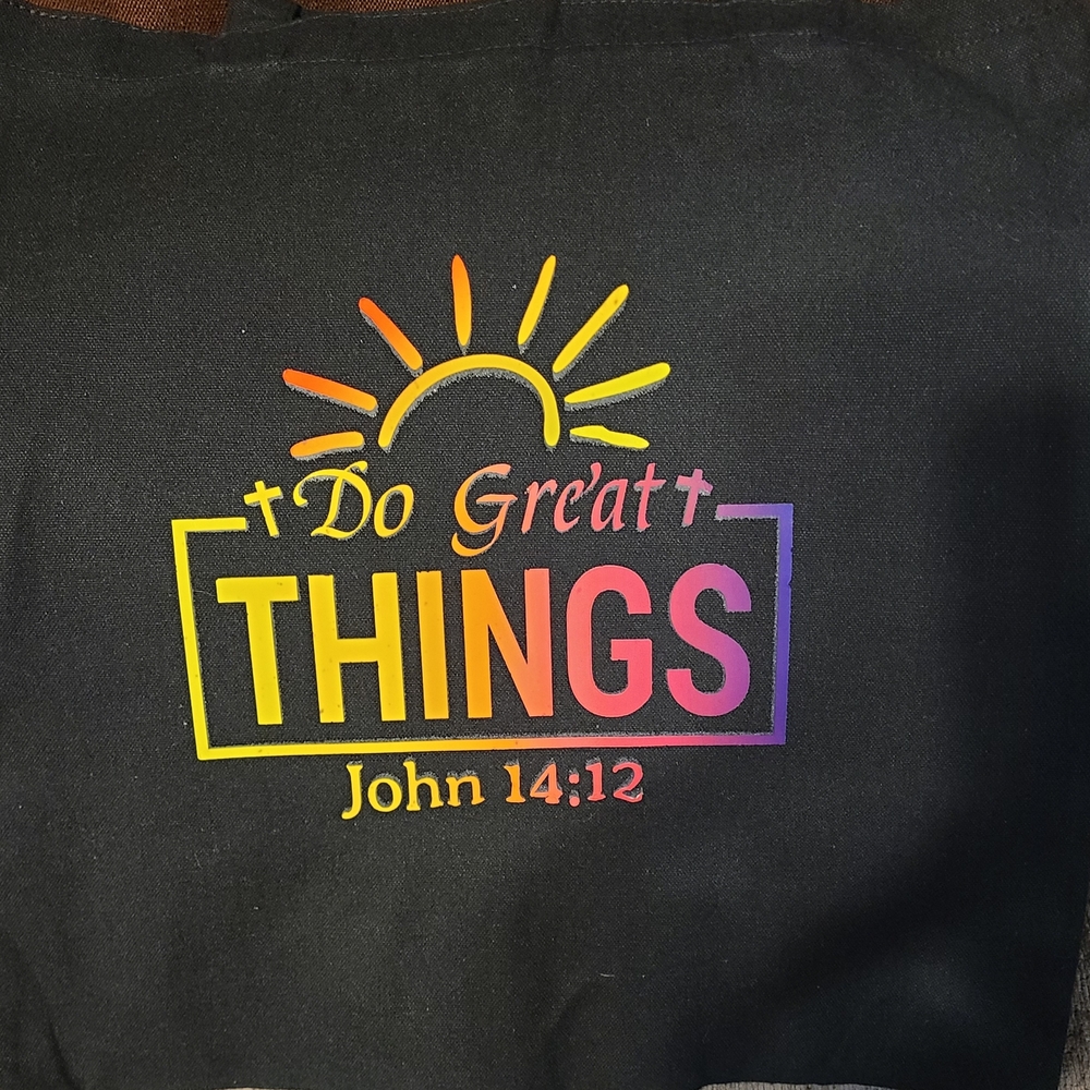 Inspirational Black Tote Bag